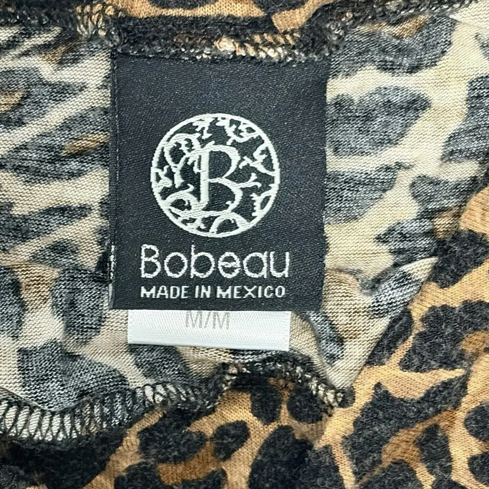 Bobeau Women's Gray Maxi Skirt Size Medium Leopard Print Stretchy Brown Black
